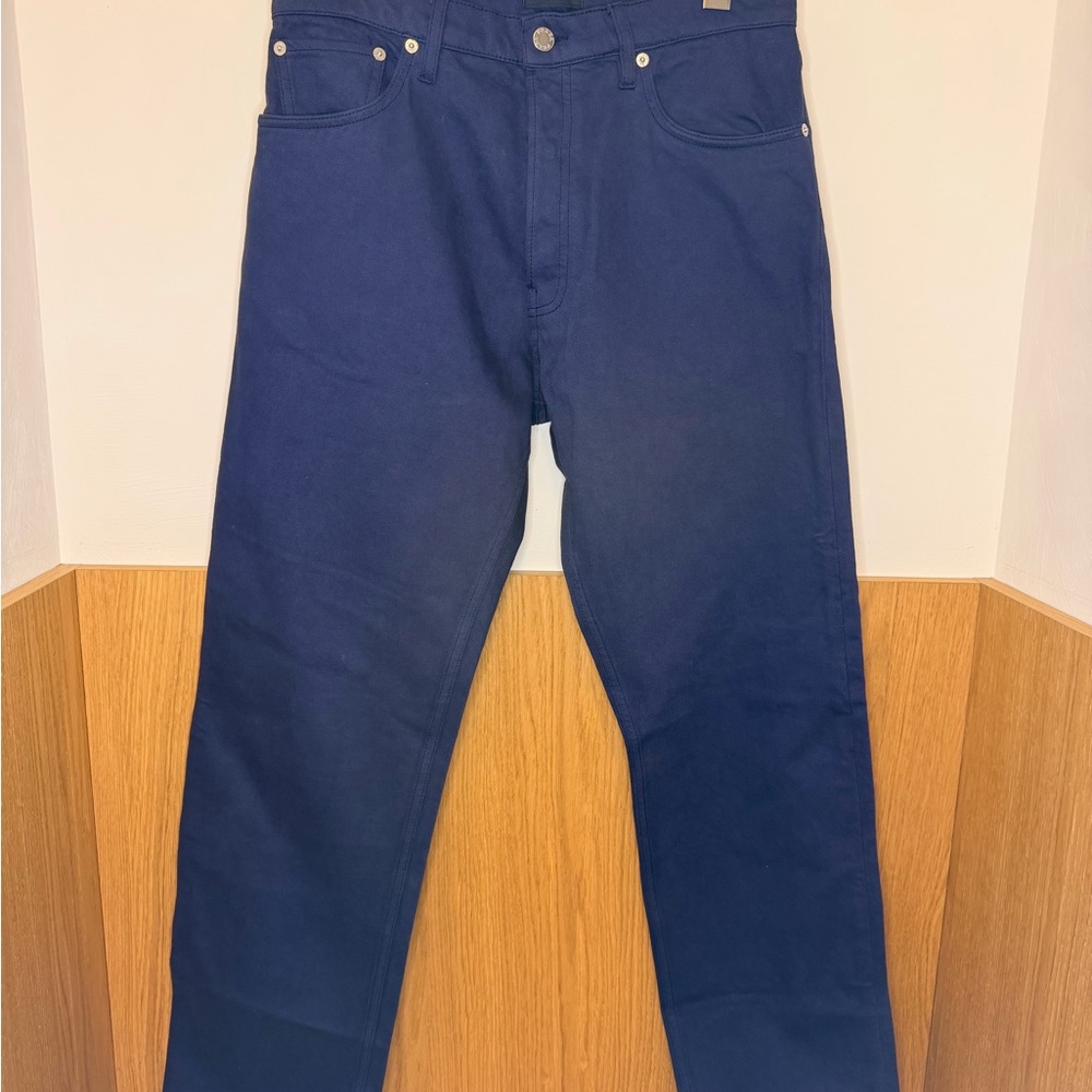 NWT PRADA Navy Cotton 5 Pocket Jeans Triangle Logo Size 31